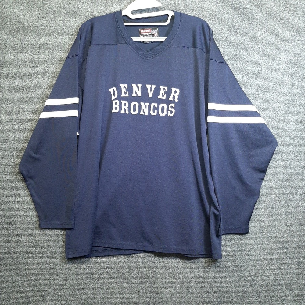 Mitchell & Ness Denver Broncos Long Sleeve Shirt L NFL Made in USA